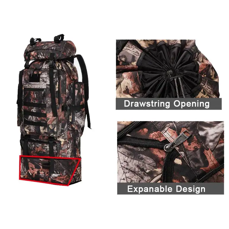 High-capacity military camouflage tactical pack