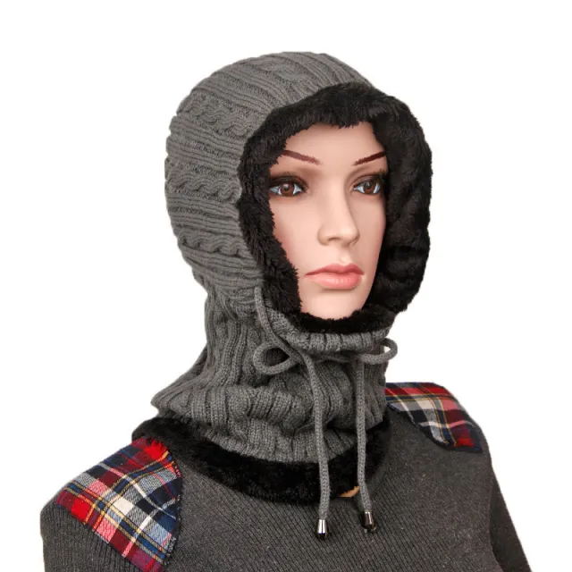 Ladies plus fleece winter ear protection wool hat Grey - Shop at LoveMi
