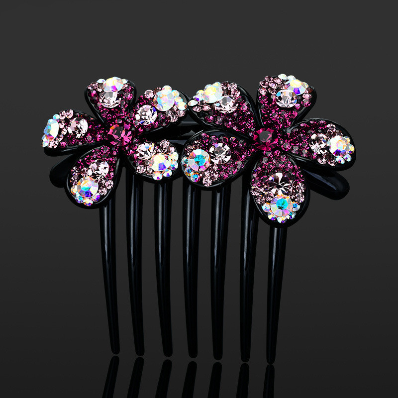 Inserting comb hair ornament Colorful Purple - Shop at LoveMi