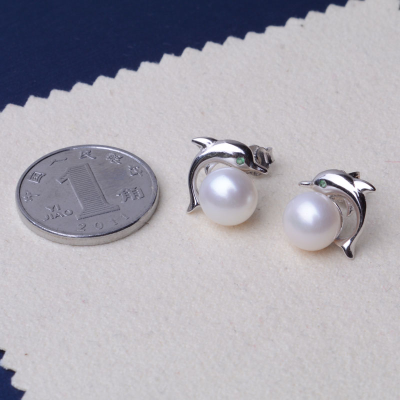 925 Silver Natural Pearl Stud Earrings