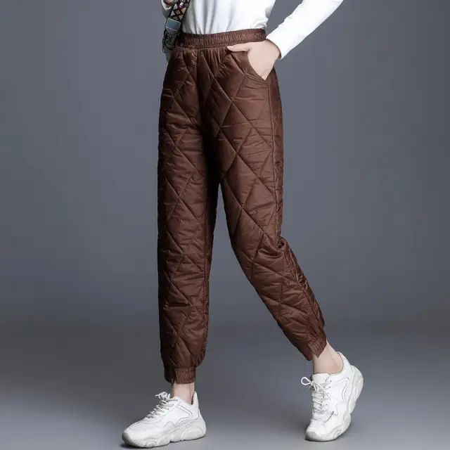 Down cotton trousers for women Coffee - Shop at LoveMi