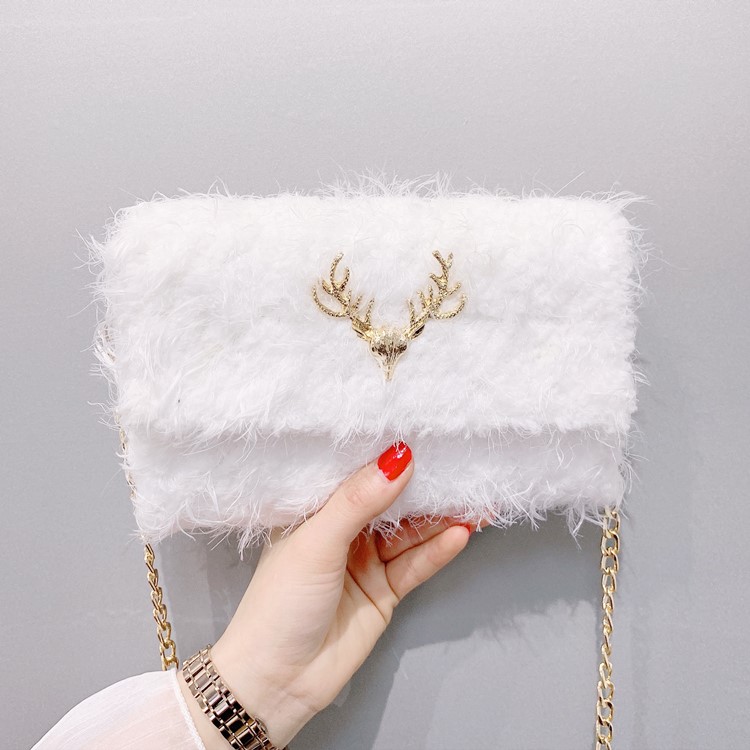 Plush woven shoulder bag