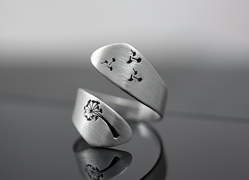 Ladies Dandelion Print Ring