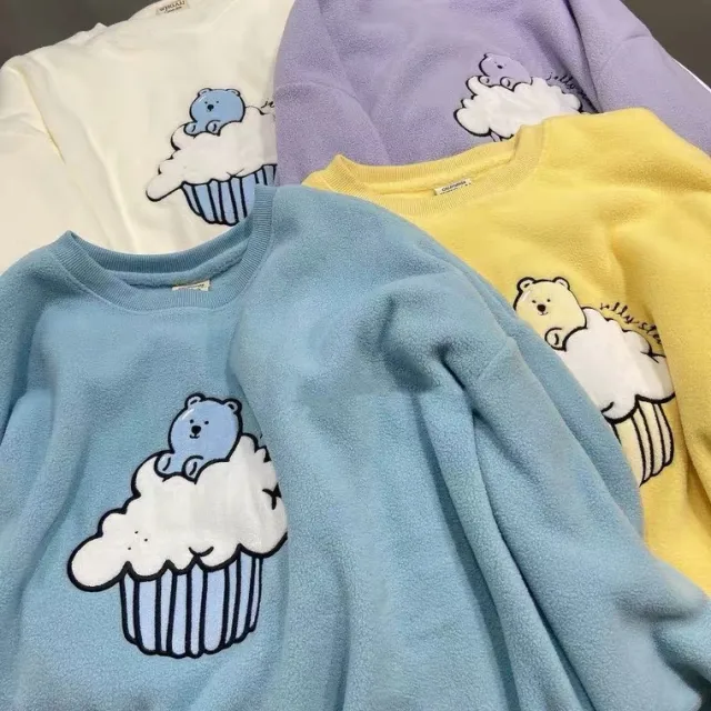 Polar fleece sweater Blue - Shop at LoveMi