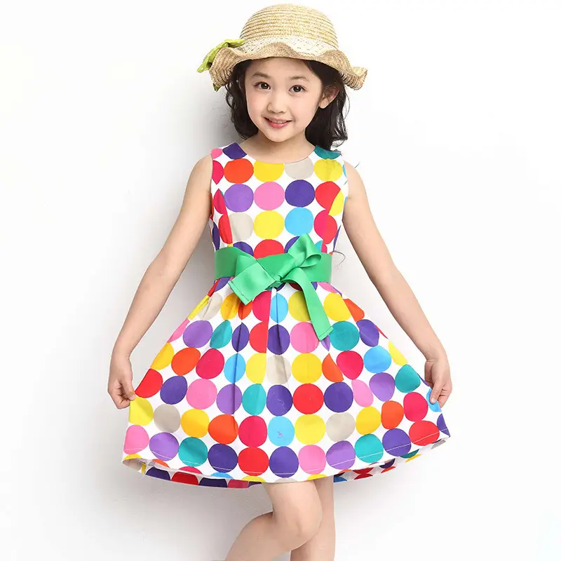 Children's Wear Cotton Polka Dot Vest Dress
