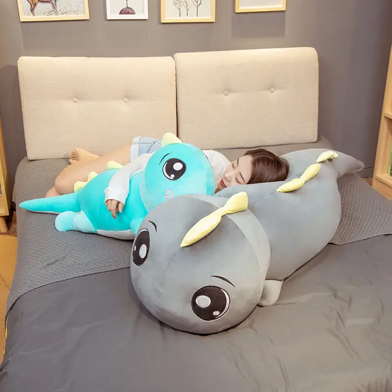 Cute soft dinosaur long pillow