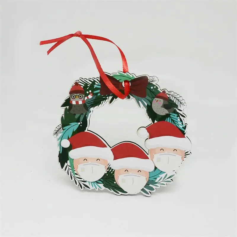 Christmas tree wooden snowman hanging piece - Three People