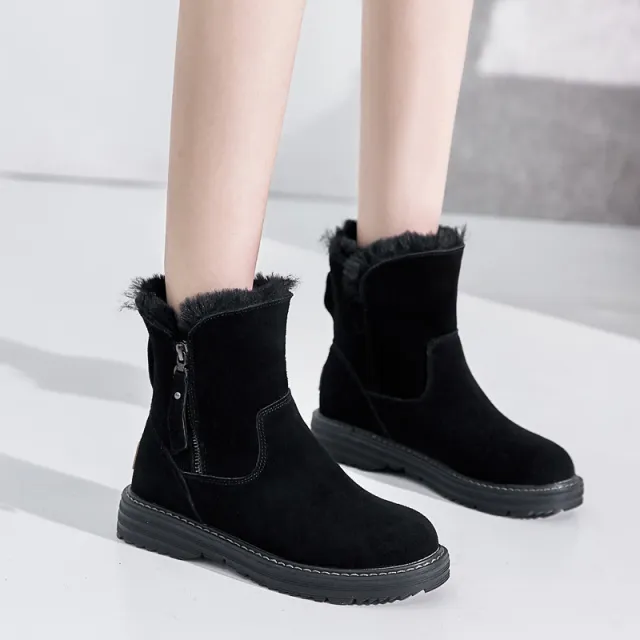 Martin short boots cotton shoes women Black - Shop at LoveMi