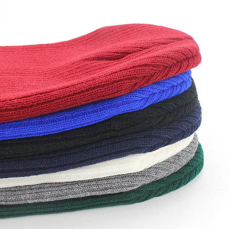 Double Stripe Warm Outdoor Knitted Beanie Hat