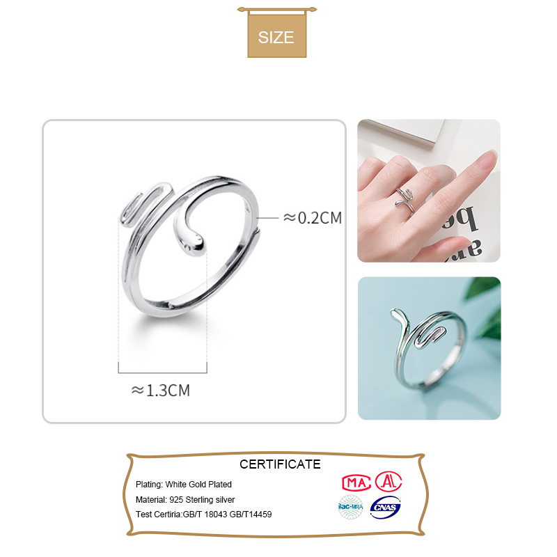 Korean temperament personality snake ring