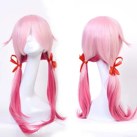 Cosplay Animation Pink Double Ponytail Wig
