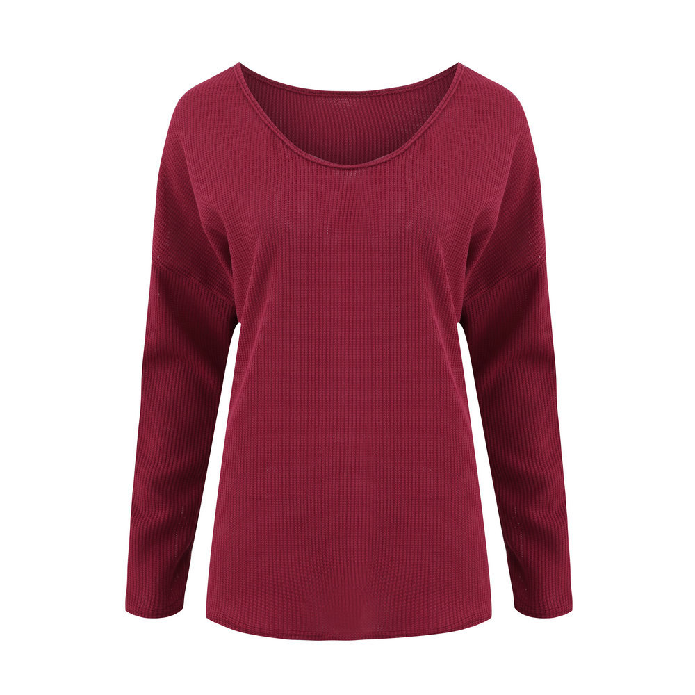 V-neck loose long sleeve comfortable top