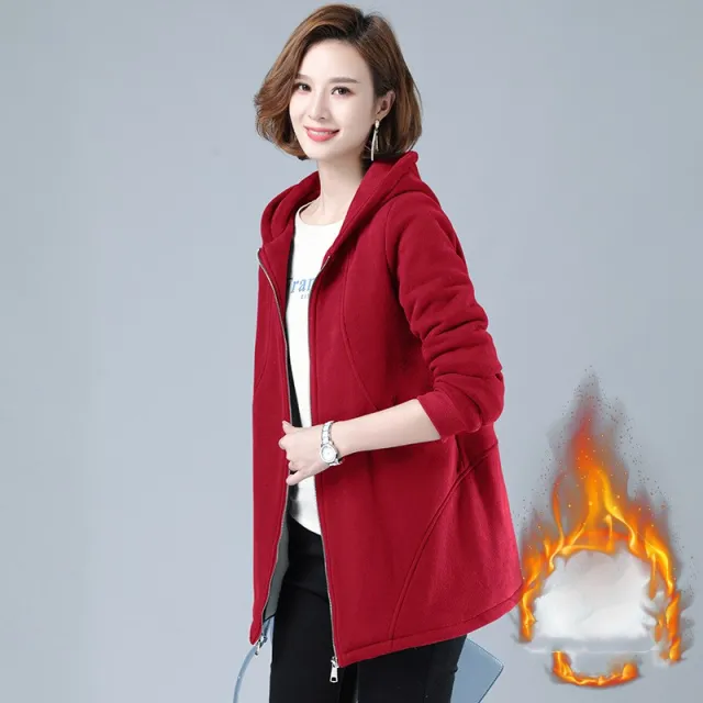 Add velvet thickened western style winter jacket Red - Shop at LoveMi