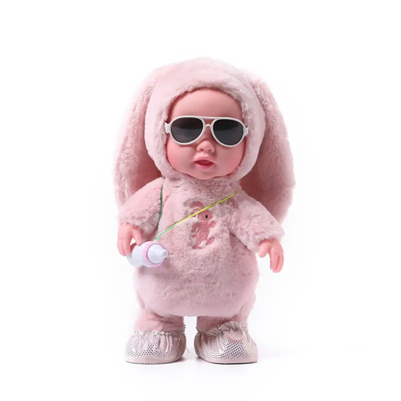 Children's electric plush feeding bottle doll