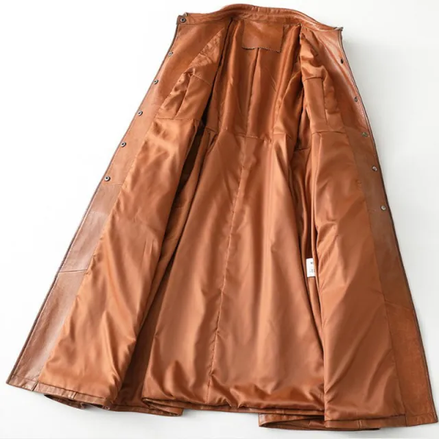Temperament Sheepskin Leather Leather Belt Looks Thin Caramel Color - Shop at LoveMi