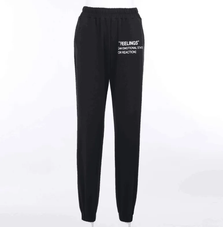 High Waisted Print Pocket For Slim Legged Pants - Black