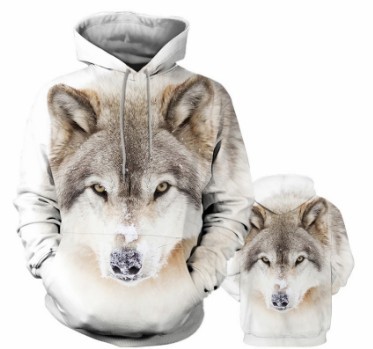 Men's Hoodie With 3D Digital Print Wolf Totem Pattern