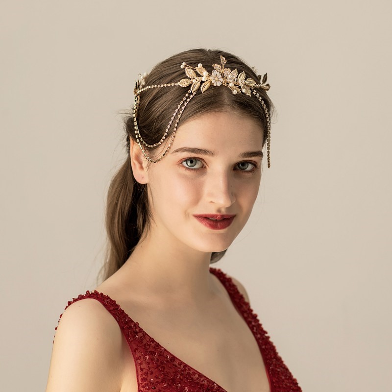 Chain bridal headband handmade bridal headband