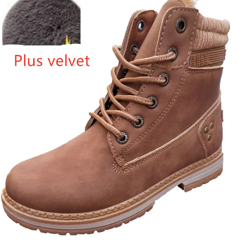 Martin boots women plus velvet - Brown
