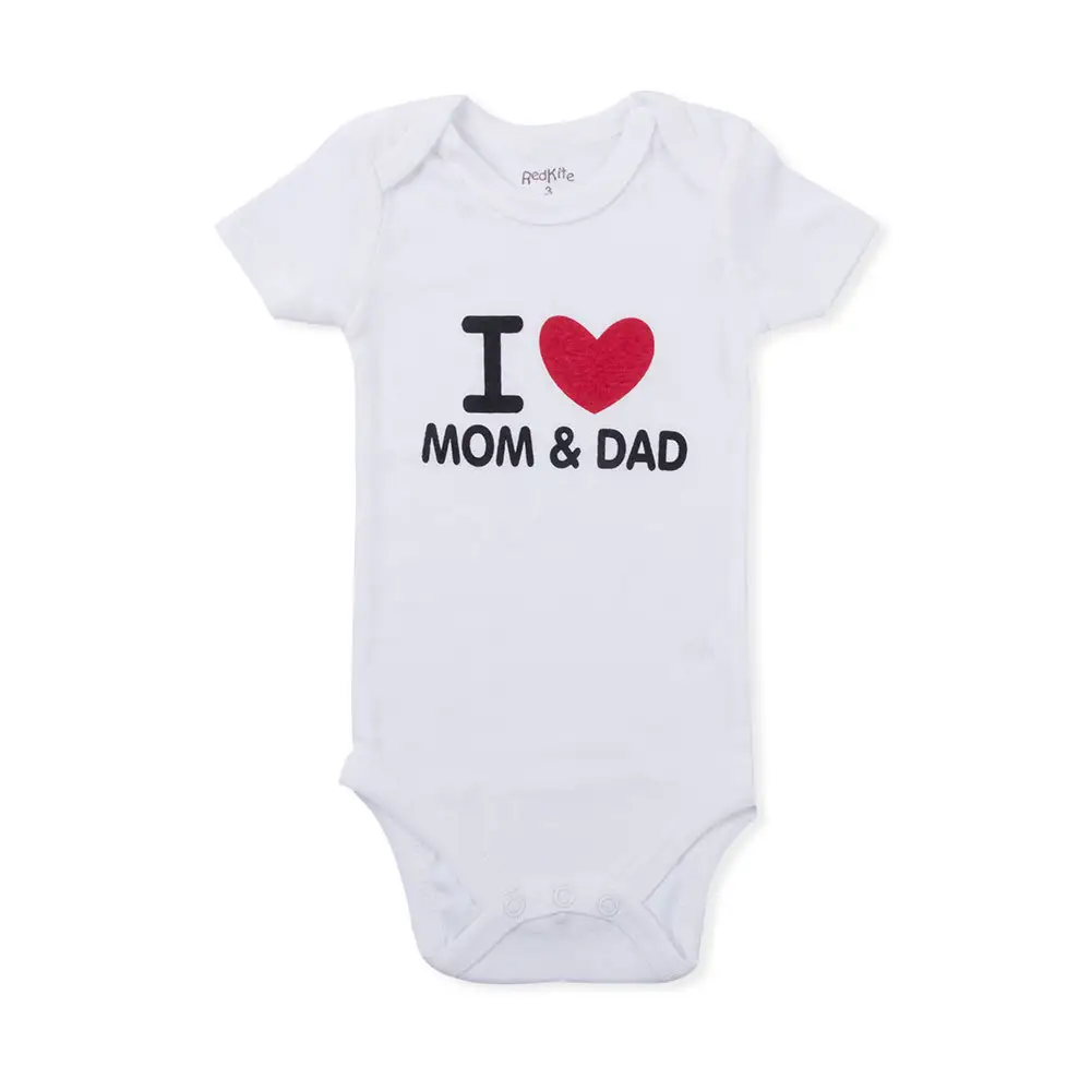 I Love My Parents' Baby Onesies, Cotton Print Baby Pajamas