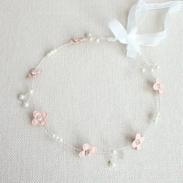 Simple Beaded Flower Bridal Headband Headdress Silver - Shop at LoveMi