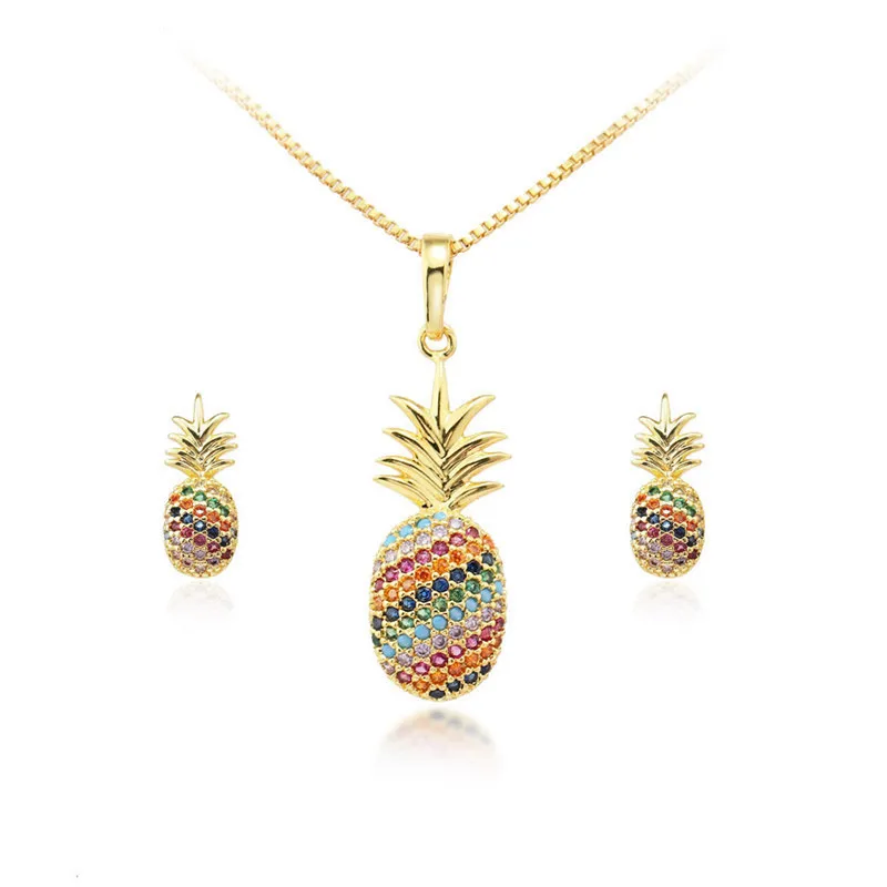 Pineapple pendant earrings - Earrings