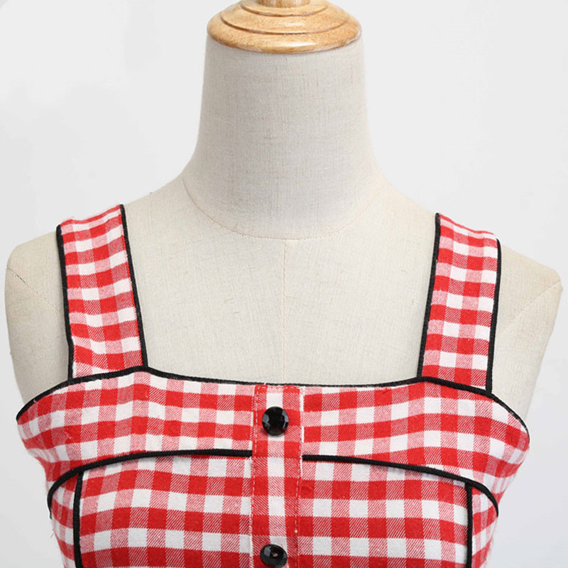 New Ladies Retro Sleeveless Sling Print Dress