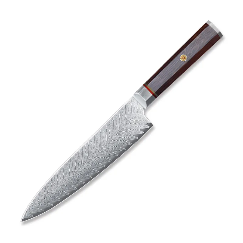 Damascus steel octagonal handle series kitchen knife - B129D
