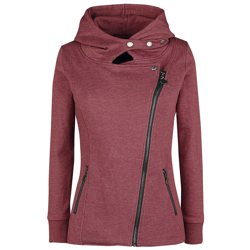 Loose zipper solid sweater