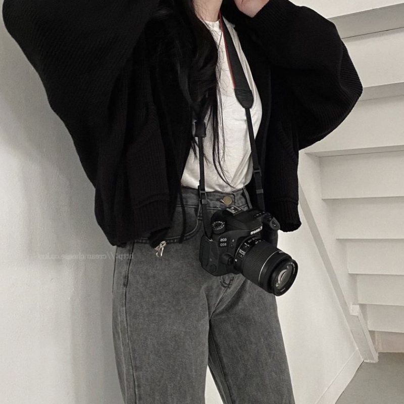 Lazy style loose all-match short sweater coat