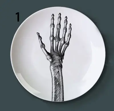 Human Bone Structure Decoration Plate