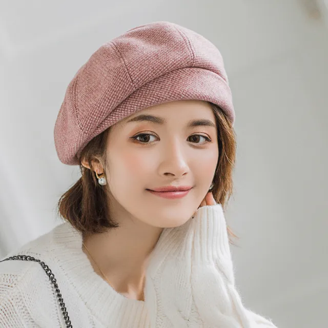 Korean Version Of British Retro Octagonal Hat Pink - Shop at LoveMi