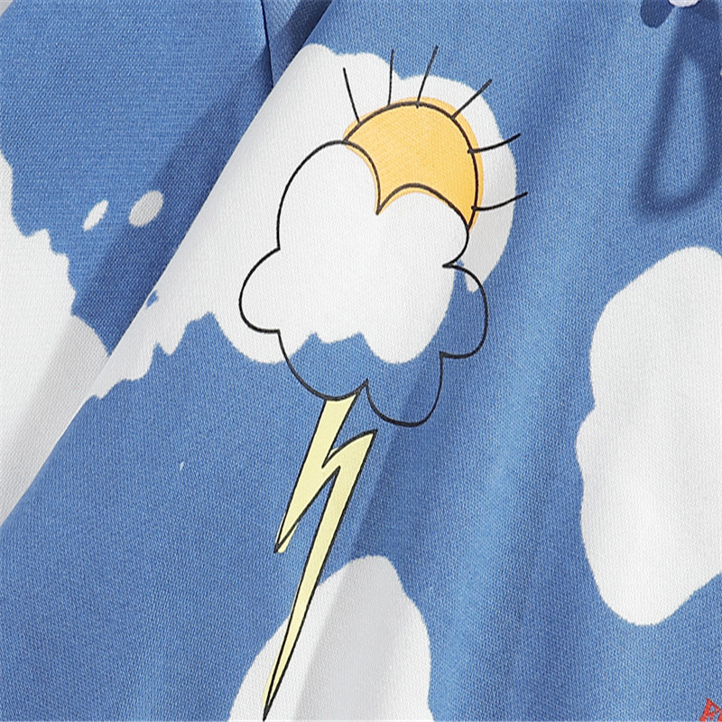 Thunderbolt Tie-dye Men's and Women's Hooded Sweatshirt