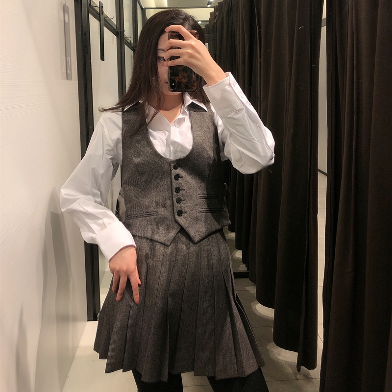 Autumn And Winter All-Match High Waist Wide Pleated Mini Skirt