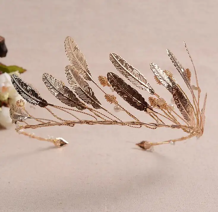 Hair band hair accessories golden leaf forest female
