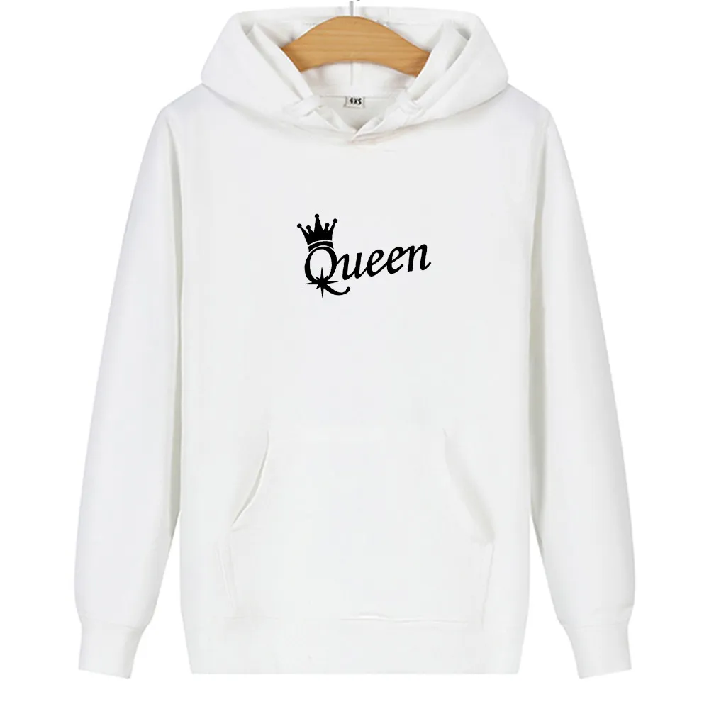 Long sleeve printed hooded sweatshirt - White