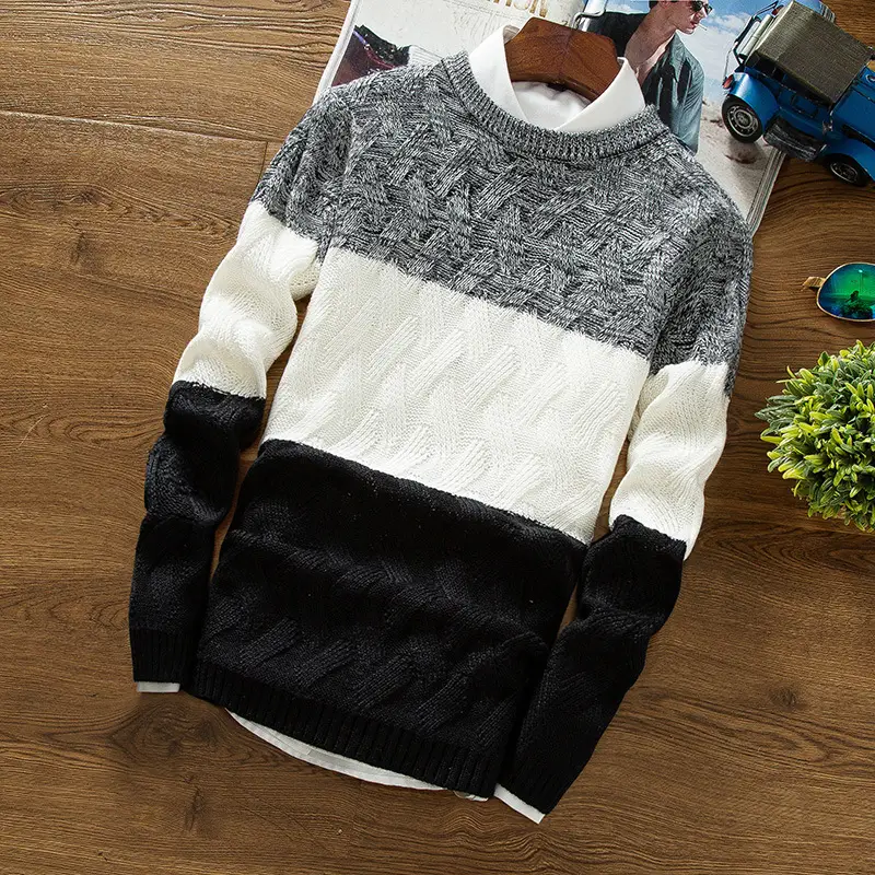 Men's pullover round neck sweater men's sweater