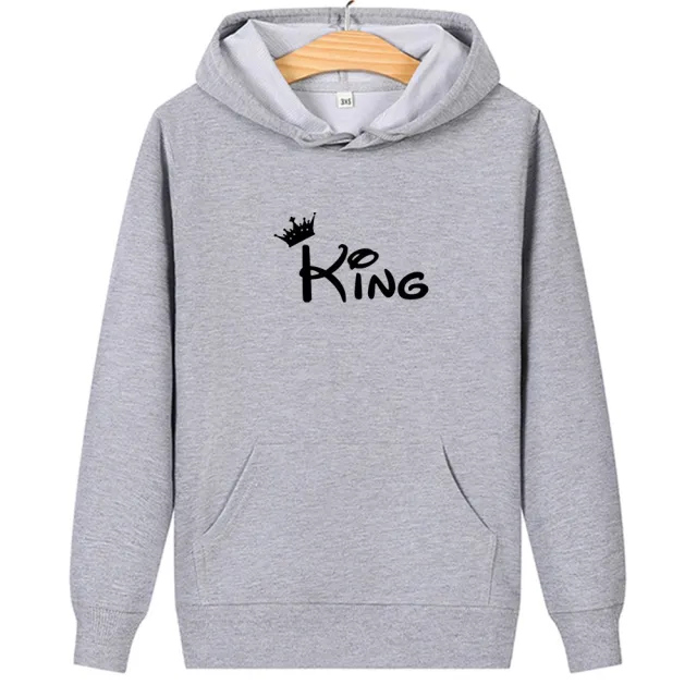 Long sleeve printed hooded sweatshirt Grey - Shop at LoveMi
