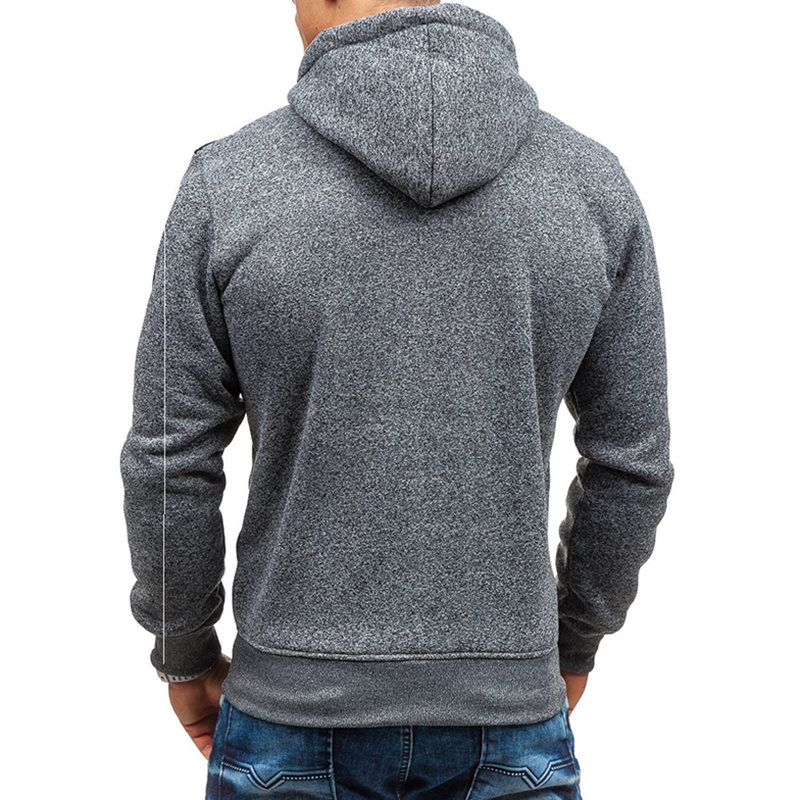 Men's Casual Stitching Hooded Sweater Jacket