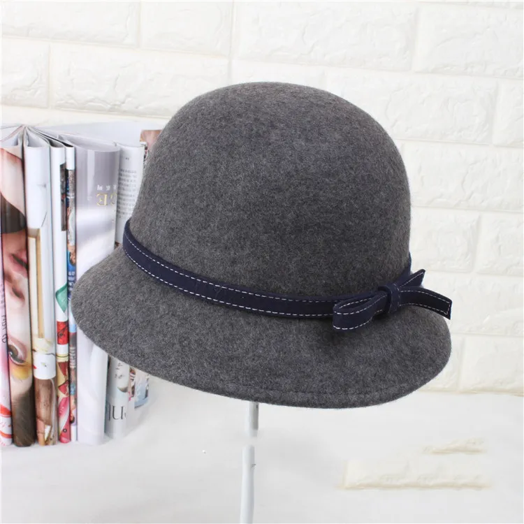 Autumn Winter Fashionable And Versatile Woolen Hat - Grey Navy