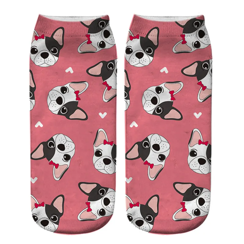Dog PUG cartoon 3D printing socks - 3Style-With Packaging