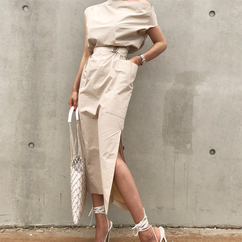 Summer New Sexy Dress With Solid Color