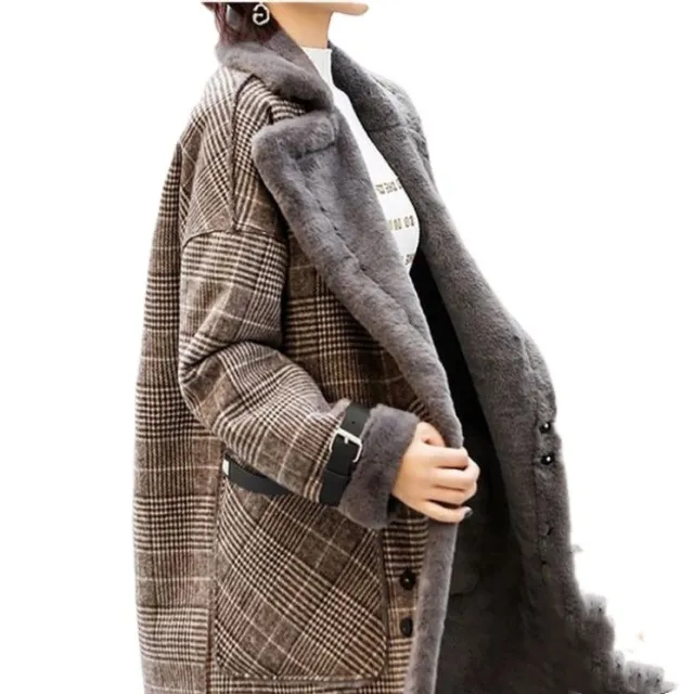 Ladies autumn and winter woolen coat Coffee - Shop at LoveMi