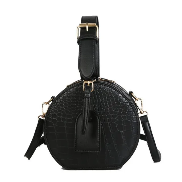 Casual Stone Pattern Crossbody Small Round Bag Black - Shop at LoveMi