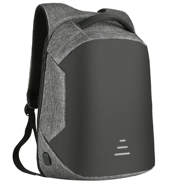 Full Anti theft Backpack USB Charging Business Pack Grey - Shop at LoveMi