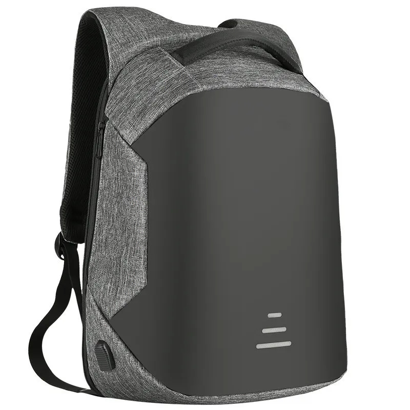Full Anti-theft Backpack USB Charging Business Pack - Grey