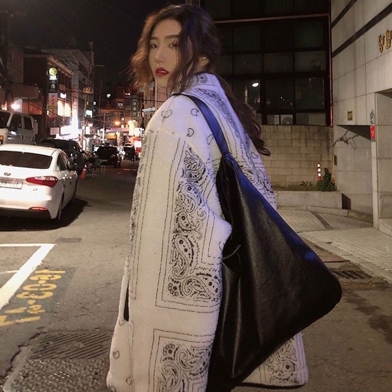 Women's autumn and winter design of printed BF style short coat