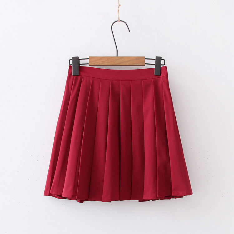 Chinese Style Mid Sleeve Top Pleated Skirt Suit