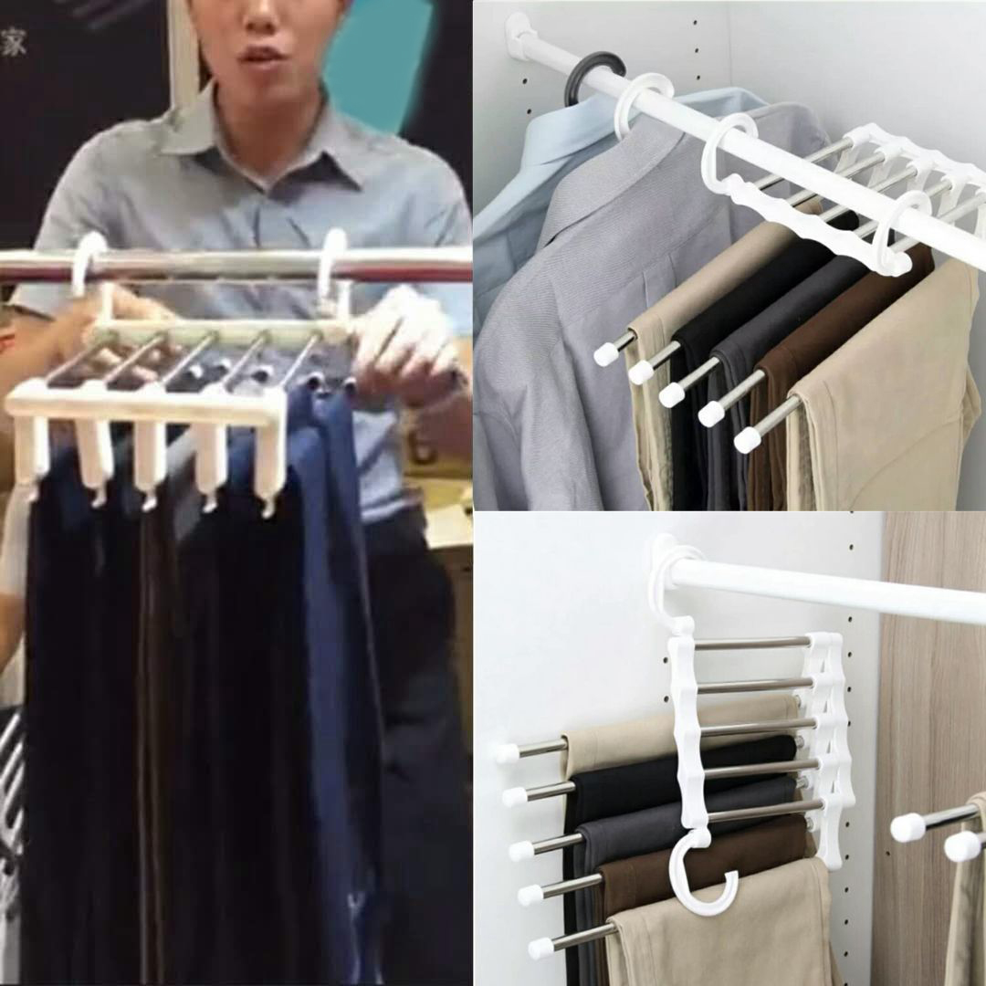 New Hot Sale Multi-layer Hanging Pants Storage Rack 5 In 1 Stainless Steel