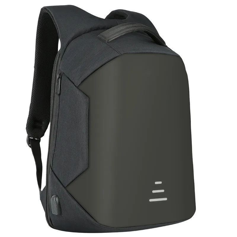 Full Anti-theft Backpack USB Charging Business Pack - Black